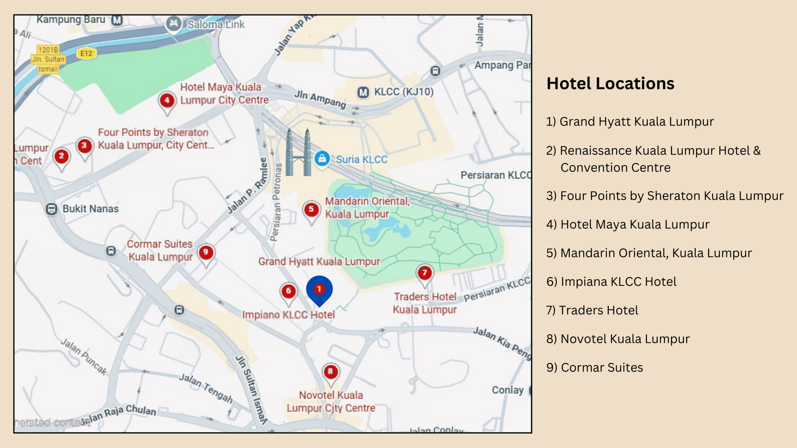 Hotel Locations Map